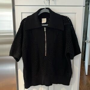 VARLEY Teagan boxy knit polo size XL Black